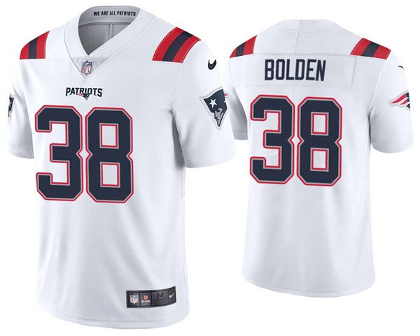 Men New England Patriots #38 Brandon Bolden Nike White Vapor Limited NFL Jersey